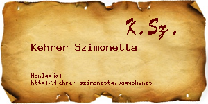 Kehrer Szimonetta névjegykártya